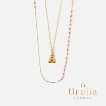 【Orelia】London 英國倫敦 BUDDHA CHARM BEADED NECKLACE 魅力BUDDHA珊瑚串珠分層鍍金項鍊