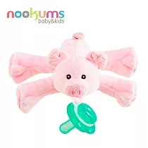 nookums 美國 寶寶可愛造型 安撫奶嘴玩偶 搖鈴款 ─ 粉紅豬