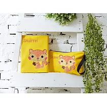 【GFSD】水鑽精品─萌萌達系列【微笑松鼠】2入組_松鼠書衣+考拉化妝包