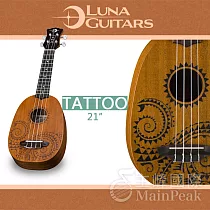 美國 LUNA 21吋鳳梨型烏克麗麗 海洋刺青雕刻 UKE TATTOO