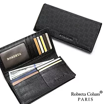 Roberta Colum ─ 尊爵格調頭層牛皮12卡1照上下翻長夾黑