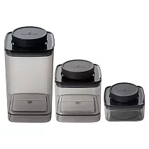 ANKOMN|EVERLOCK 氣密保鮮罐 1200+600+300ml 半透明黑(3入組)