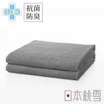 【日本桃雪】SEK抗菌防臭運動大毛巾超值兩件組 (極簡灰) | 鈴木太太公司貨