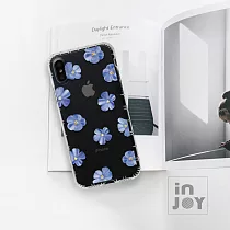 INJOYmall for iPhone 7 / 8 清新藍色亞麻花防摔耐震亮面手機殼