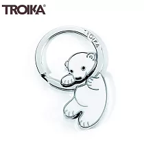 德國TROIKA旋轉北極熊鑰匙圈POLAR BABY重機車汔車鑰匙圈KR8─03/WH