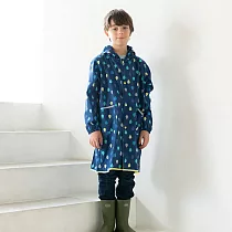 日本WPC 藍雨滴M 空氣感兒童雨衣/防水外套 附收納袋(95─120cm)
