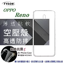 歐珀 OPPO Reno 高透空壓殼 防摔殼 氣墊殼 軟殼 手機殼透黑