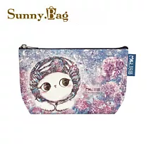 Sunny Bag ─ 好喵 多功能棉布文具袋/化妝包─抬頭貓─繡球花