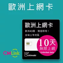 歐洲43國上網卡 ─ 10天上網吃到飽
