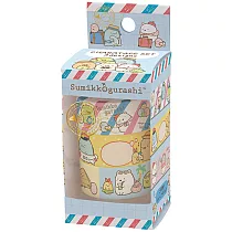 San─X 角落公仔禮品包裝彩色紙膠帶3入。環遊世界(藍)