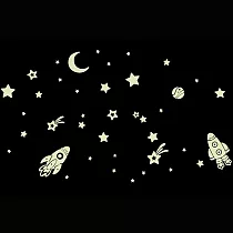 時尚壁貼─夜光太空火箭