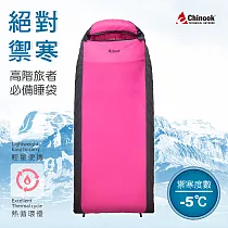 【Chinook】負5°C Primaloft 掌中寶信封式睡袋20232(露營睡袋)桃粉紅右開