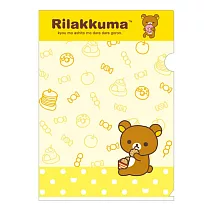 San─X 家族透明窗文具系列A4文件夾。懶熊。黃