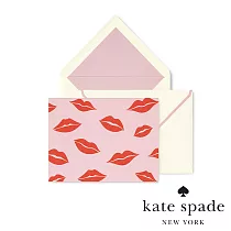 Kate Spade 唇唇欲動紅印卡片信封套組 Foldover Card Set，Lips