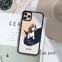 INJOYmall for iPhone XS max 開朗米格魯 耐撞擊磨砂邊框手機殼 C / 黑邊