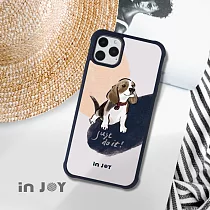 INJOYmall for iPhone 11 Pro 開朗米格魯 耐撞擊磨砂邊框手機殼 B / 藍邊