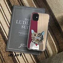 INJOYmall for iPhone 6+ 拼貼紅寶石圓眼貓 防摔手機殼 保護殼