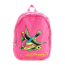 Ed Hardy 青鳥印花雙層後背包─桃紅
