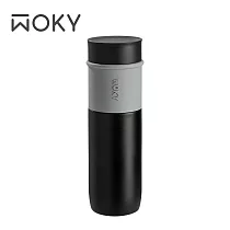 【WOKY 沃廚】JIN真瓷系列─極簡輕量陶瓷保溫瓶580ML 黑色
