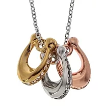 COACH 三色馬蹄鑲鑽墜鍊-金色