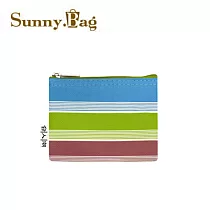 Sunny Bag ─ 台人潮─零錢包─芷茄經典紅藍綠條紋(橫)