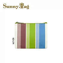 Sunny Bag ─ 台人潮─零錢包─芷茄經典紅藍綠條紋(直)