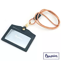 【OMNIA】通勤族必備橫式牛皮證件套悠遊卡套(5色)深藍