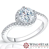 【WINGS】華爾滋 頂級八心八箭擬真鑽 一克拉 重工華麗鑲嵌戒指(擬真鑽 情人 禮物 聖誕) 6號