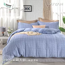 《DUYAN 竹漾》100%天絲雙人四件式舖棉兩用被床包組─ 湛約序曲