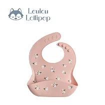 Loulou Lollipop 寬口袋立體矽膠圍兜─ 浪漫小白花