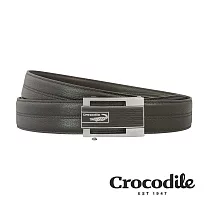 職場新鮮人 父親節 情人節送禮 Crocodile 寬版真皮自動扣皮帶(35mm) 0101─25008─01 42 黑色