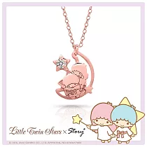 STORY故事銀飾─雙子星許願系列─KikiLala星月誕生石純銀項鍊(玫瑰金)1月