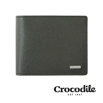 【Crocodile】Crocodile 鱷魚皮件 真皮短夾 Wind系列 11卡 中翻2窗格 男夾 0103─59021 黑色