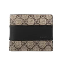 GUCCI GG Supreme 8卡對開短夾 (咖啡)