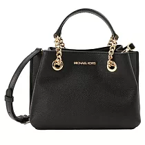MICHAEL KORS 素面皮革肩/斜兩用包─黑