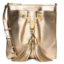MICHAEL KORS 流蘇皮革斜背包─金色