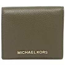 MICHAEL KORS 荔枝紋真皮短夾─軍綠