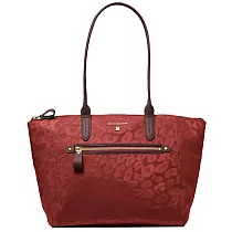 MICHAEL KORS 豹紋緹花托特包─紅色