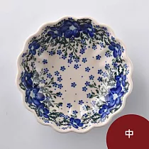 波蘭陶 青花涼夏系列 波浪盤(中) 波蘭手工製