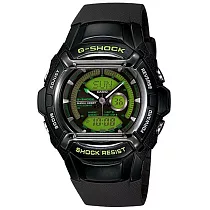 CASIO G─SHOCK 炫彩賽車風雙顯運動錶(膠帶─綠底黑框)