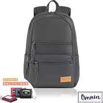 【OMNIA】買就送鑰匙包─機能款減壓防震14吋筆電後背包─ 灰色