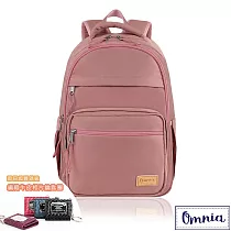 【OMNIA】買就送鑰匙包─輕旅行大容量收納款筆電後背包─ 玫瑰金
