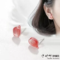 【Sayaka紗彌佳】925純銀淡雅花瓣造型耳環 ─單一款式