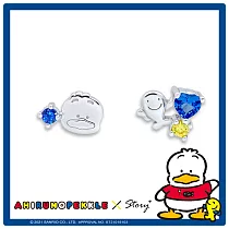 STORY故事銀飾-AhiruNoPekkle系列-貝克鴨經典純銀晶鑽耳環(針式/夾式) 夾式