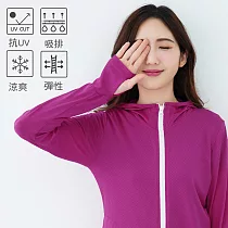 【遊遍天下】MIT女款抗UV排汗露指運帽外套(GJ1020) 2XL 紅寶石