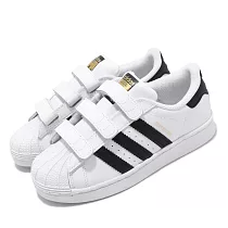 adidas 休閒鞋 Superstar CF C 魔鬼氈 童鞋 EF4838 29cm WHITE/BLACK