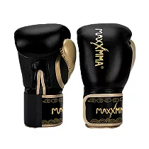 MaxxMMA 拳擊手套經典款─黑金─散打/搏擊/MMA/格鬥/拳擊 8oz