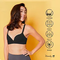 【Heimelig直立棉】彈力美胸無鋼圈環保直立棉內衣0027 黑色 36/80B 黑色