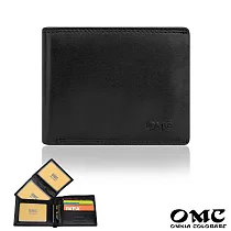 【OMC】紳士品格10卡3照上下翻可拆式牛皮短夾