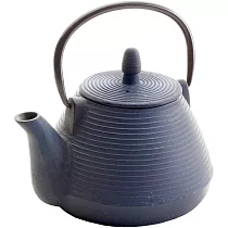 《ibili》泡茶 下午茶 茶具 | 鑄鐵濾茶壺(橫紋藍1L) 鑄鐵濾茶壺(橫紋藍1L)